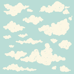 Fototapeta na wymiar Set of vector clouds