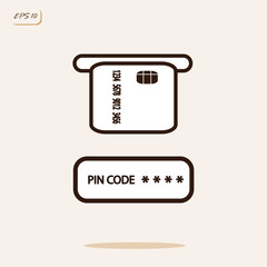 Vector illustration showing terminal for money. Sign and symbol