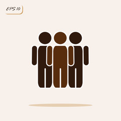 Vector illustration showing teamwork. Business concept. Sign and symbol