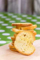 Pile of toast bread with cheese aroma