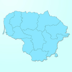 Naklejka na ściany i meble Lithuania blue map on degraded background vector