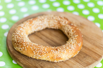 Round donuts with sesame