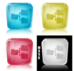 Fototapeta premium Szklana ikona z odbiciem 3D wektor