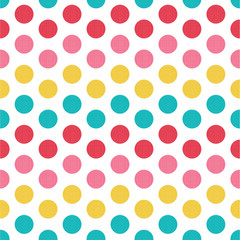 Fototapeta na wymiar Seamless polka dots with colorful