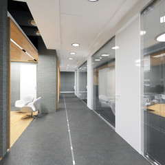 corridor of modern office building