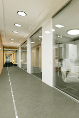 corridor of modern office building