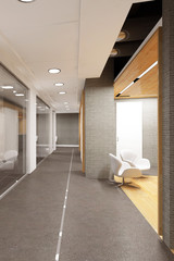 corridor of modern office building