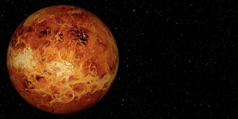 3D render the planet Venus on a space background, high resolution. © janez volmajer