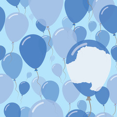 Antarctica National Day Flat Seamless Pattern. Flying Celebration Balloons in Colors of Antarctica Flag. Happy Independence Day Background with Flags and Balloons.