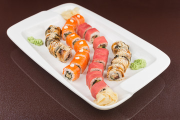 Sushi set with salmon