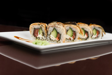 Sushi set with salmon