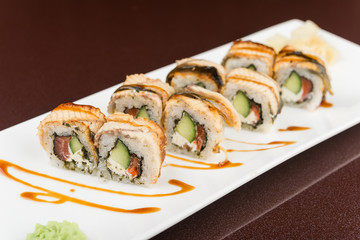 Sushi set with salmon