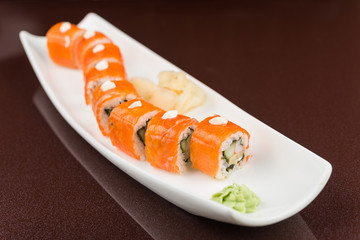 Sushi set with salmon