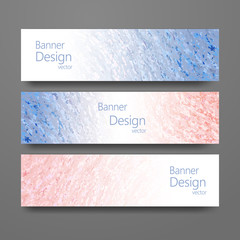 Set of banners with trendy colors rose quartz and serenity. Headline template, invitation collection, abstract elegant pattern vector design.