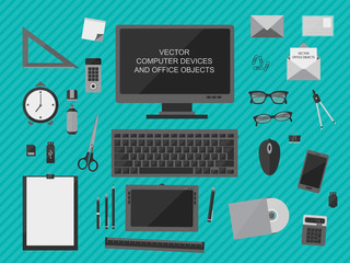 Vector computer devices and office objects
