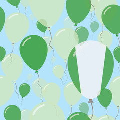 Nigeria National Day Flat Seamless Pattern. Flying Celebration Balloons in Colors of Nigerian Flag. Happy Independence Day Background with Flags and Balloons.