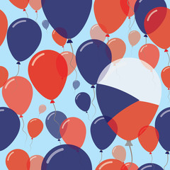 Czech Republic National Day Flat Seamless Pattern. Flying Celebration Balloons in Colors of Czech Flag. Happy Independence Day Background with Flags and Balloons.