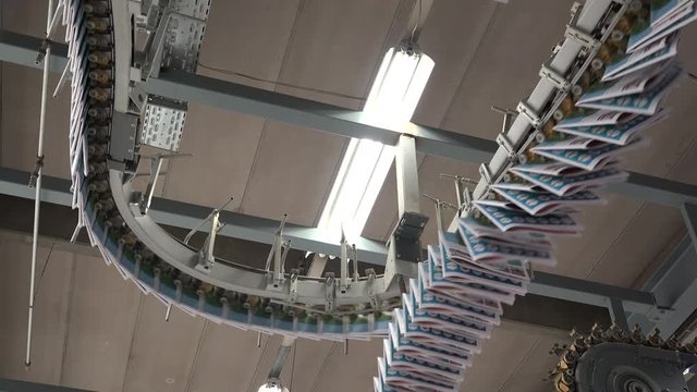 Newspapers printed and transported on chain