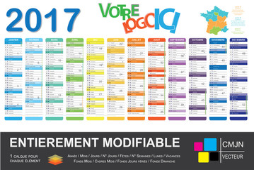 Calendrier éditable 2017 - calques séparés