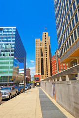 Metropolitan Building with the flag viewed from 15th Street