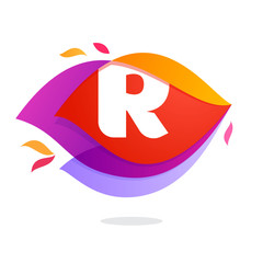 Letter R logo in flame intersection icon.