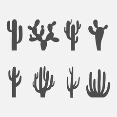 Fototapeta premium Cactus vector icon set