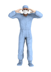 3D Rendering Male Doctor on White