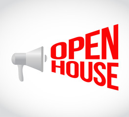 open house megaphone message.