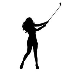 Vector silhouette of girl.