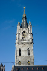 Fototapeta na wymiar Gent, kerktoren van de Sint Niklaaskerk
