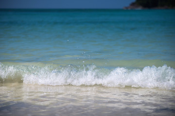 Closeup water splash at tropical sea