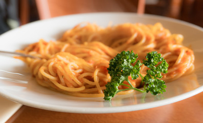 Plate full of spaghetti pasta