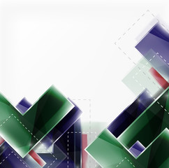 Colorful glossy arrow shapes. Abstract background