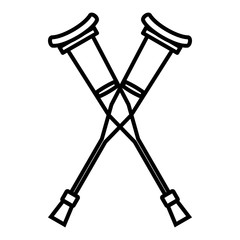 Crutches icon, outline style