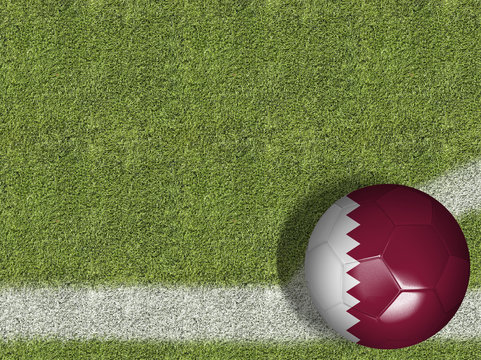 Qatar Ball in a Soccer Field