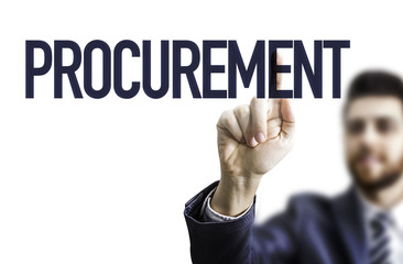 Business man pointing the word: Procurement