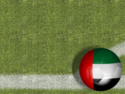 United Arab Emirates Ball in a Soccer Field