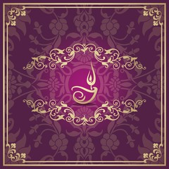 Oil lamp, Diwali greetings , royal Rajasthan, India