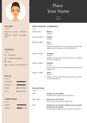 Vector minimalist cv resume template