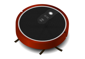 realistic robotic vacuum cleaner with a brush