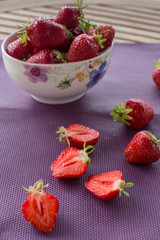 set from strawberry berries close up.