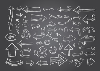 Sketch arrows hand drawn vector set