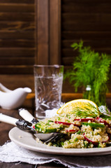 Fototapeta na wymiar Salad with quinoa and vegetables