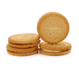  sandwich cookies isolated on white