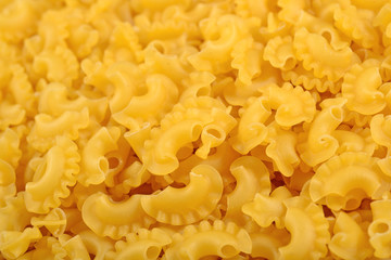 Uncooked italian pasta as background