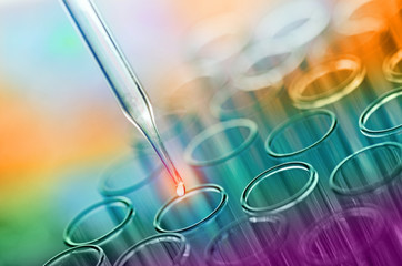 colorful science laboratory test tubes