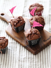 Homemade chocolate chip muffin