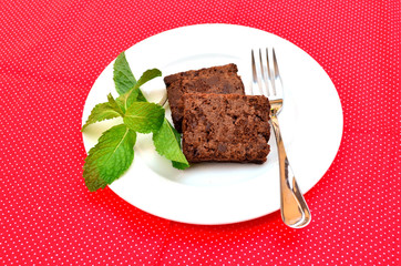 Delicious and soft fresh homemade brownie chocolate