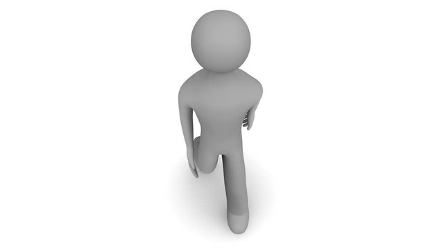 Animated character walks. Seamless loop. Alpha channel.