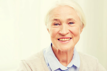 Fototapeta na wymiar happy senior woman face at home